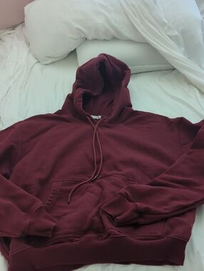 Good American Maroon Hoodie Sweatshirt